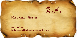 Rutkai Anna névjegykártya